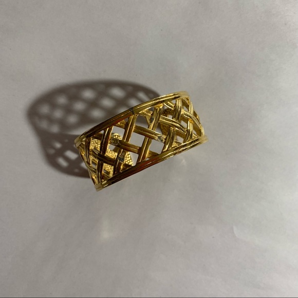 CHANEL P96 Gold Lattice Cuff Bracelet $1800 - Picture 12 of 14